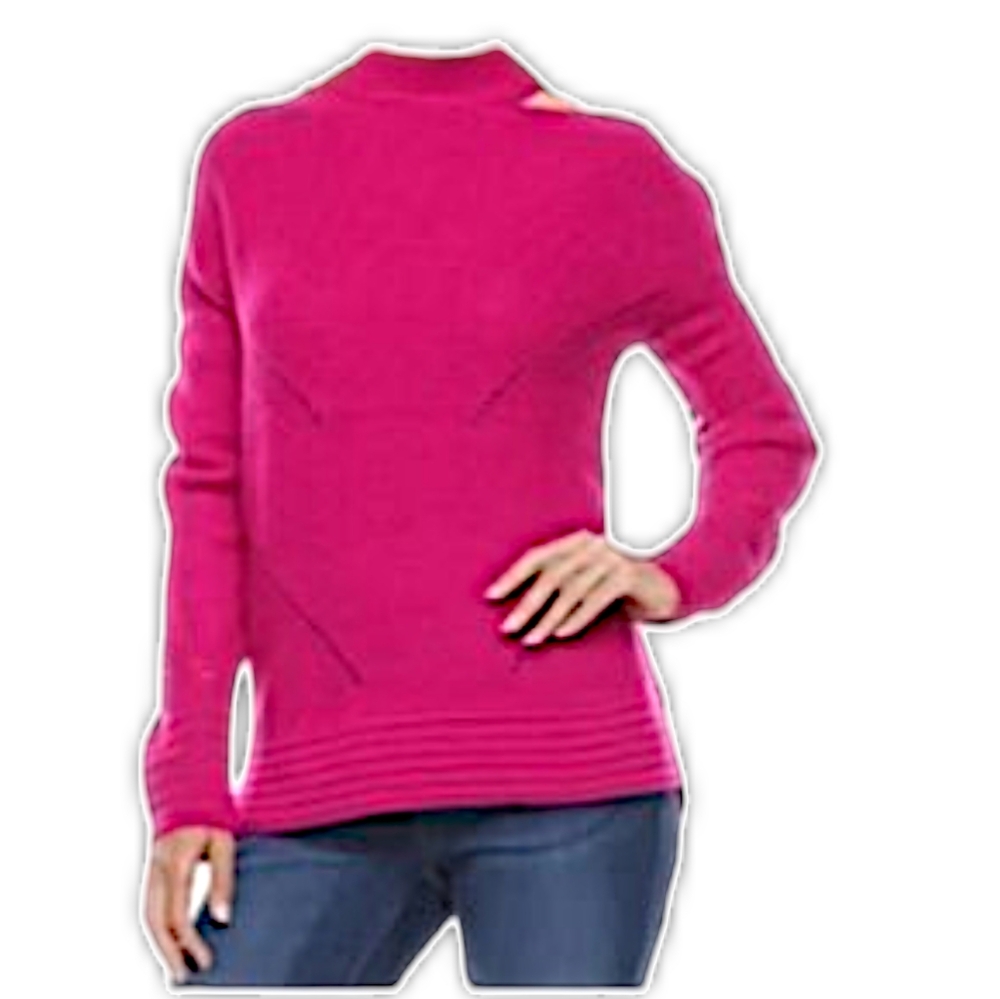 NWT-Worthington High Neck Pullover Sweater. Sz S Color - brilliant fuchsia.
